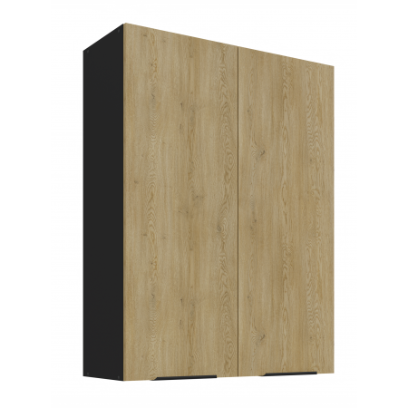 szafka kuchenna górna wysoka 80 cm CREMA 80 G-108 2F dąb cremona / czarny mat